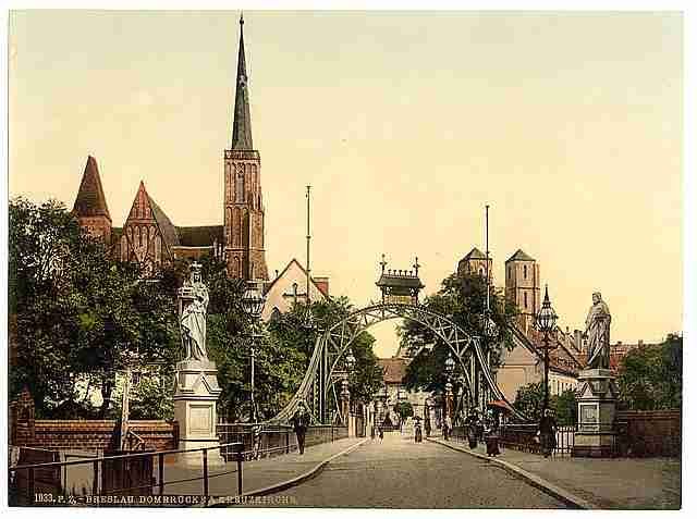Vintage Church Bridge Breslau Silesia A4 Photo Print