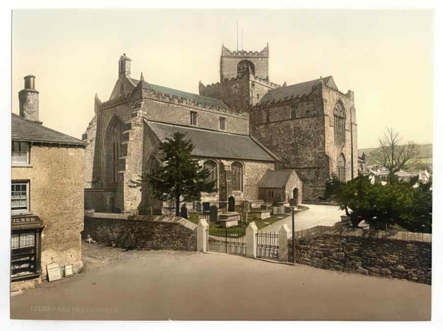 Vintage Church Cartmel England A4 Photo Print