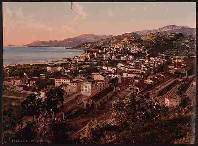 Vintage Cityscape Ventimiglia A4 Photo Print