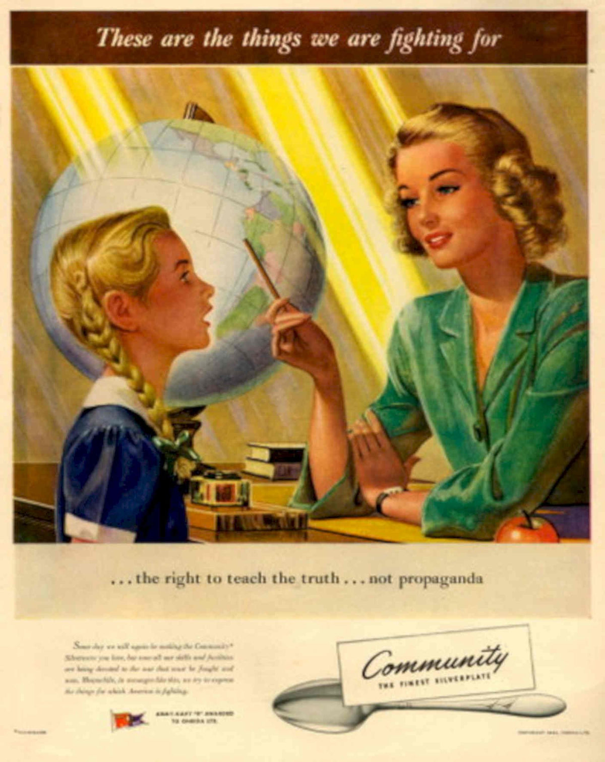 Vintage Classroom Globe 1940s Vintage Retro Advert Poster
