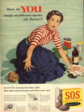 Vintage Cleaning Pads 1950s Vintage Retro Advert Poster