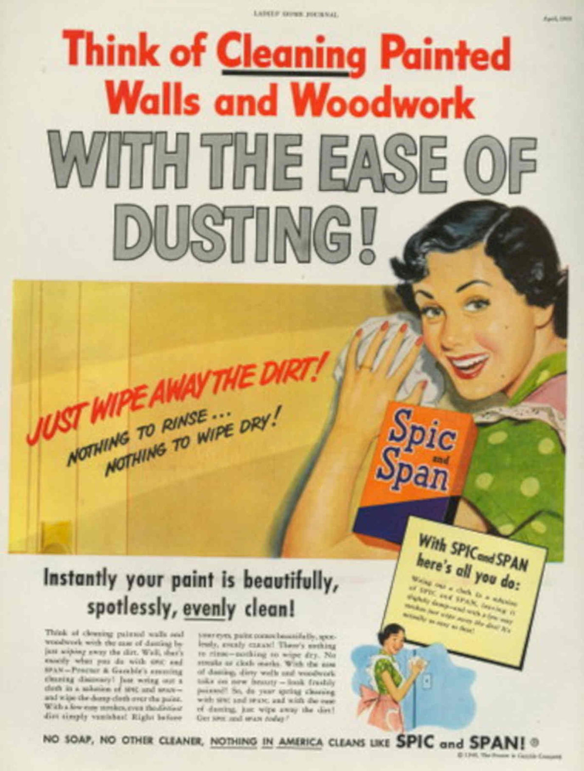 Vintage Cleaning Span 1940s Vintage Retro Advert Poster