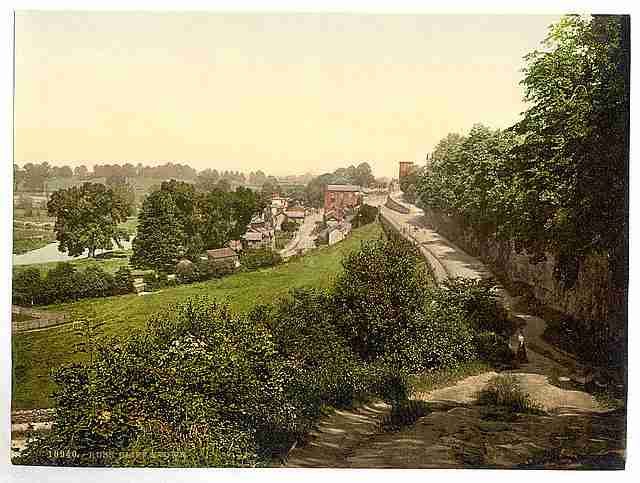 Vintage Cliff and town Ross on Wye A4 Photo Print