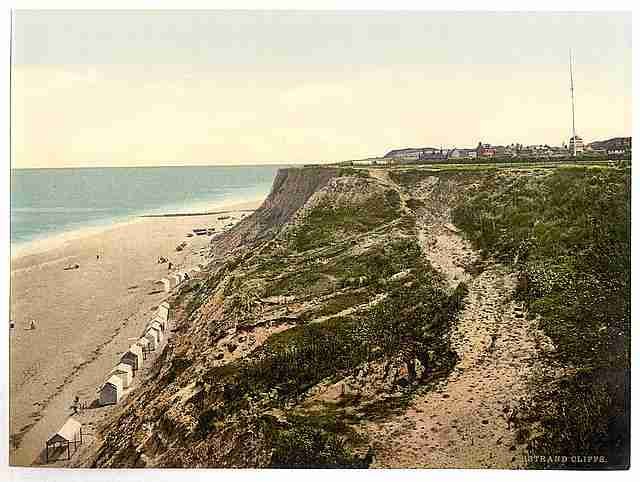 Vintage Cliffs Overstrand A4 Photo Print