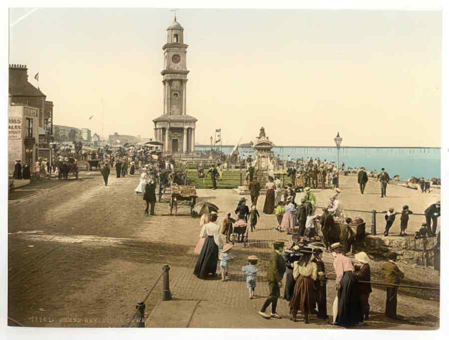 Vintage Clock Tower Herne Bay England A4 Photo Print