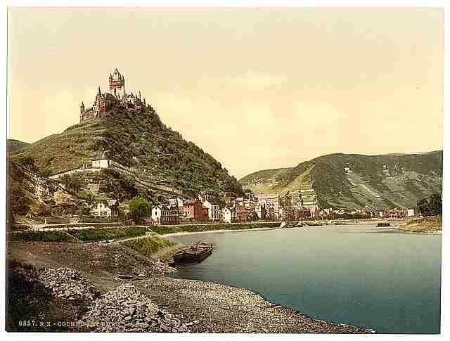 Vintage Cochem and castle Moselle valley of A4 Photo Print