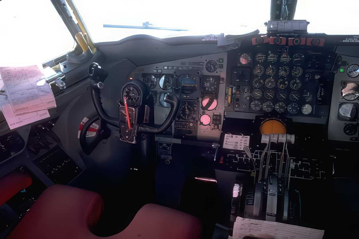 Vintage Cockpit Flight A4 Photo Print