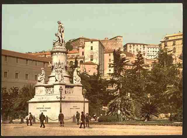 Vintage Columbus Monument Genoa A4 Photo Print