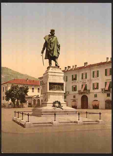Vintage Como Garibaldi Monument Lake Como A4 Photo Print