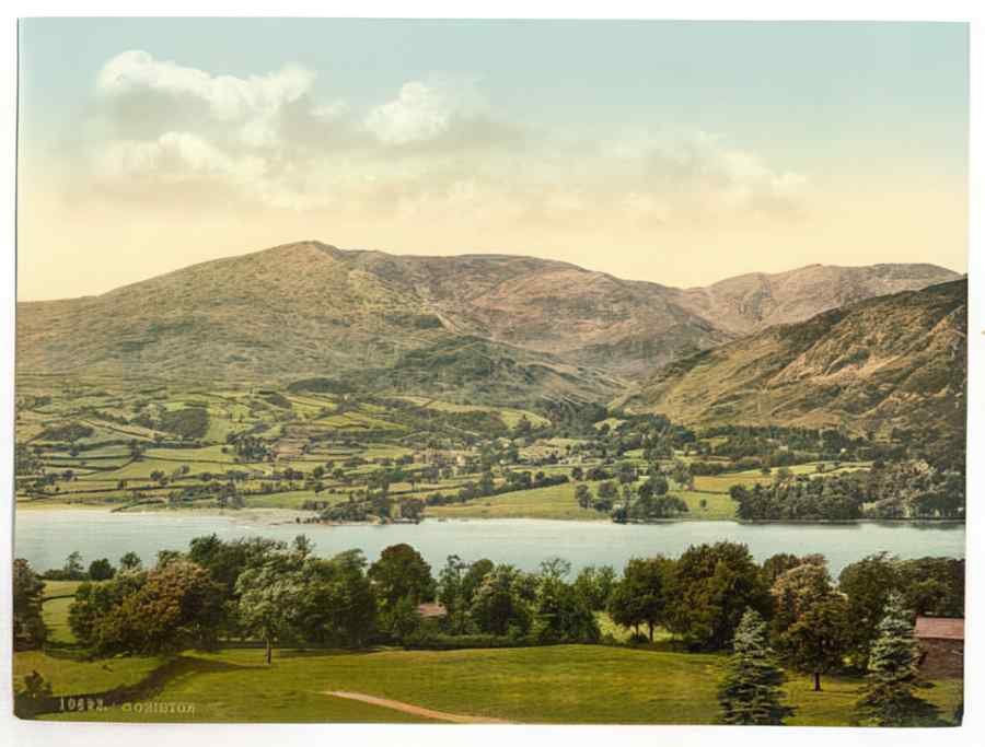 Vintage Coniston Lake District England A4 Photo Print