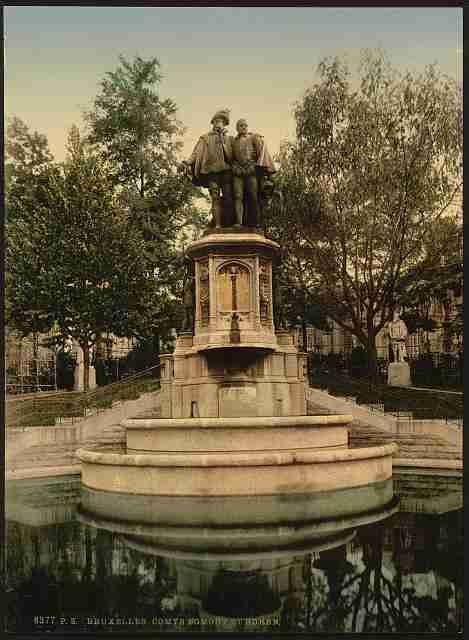Vintage Count Egmont and Horen Monument Brussels A4 Photo Print