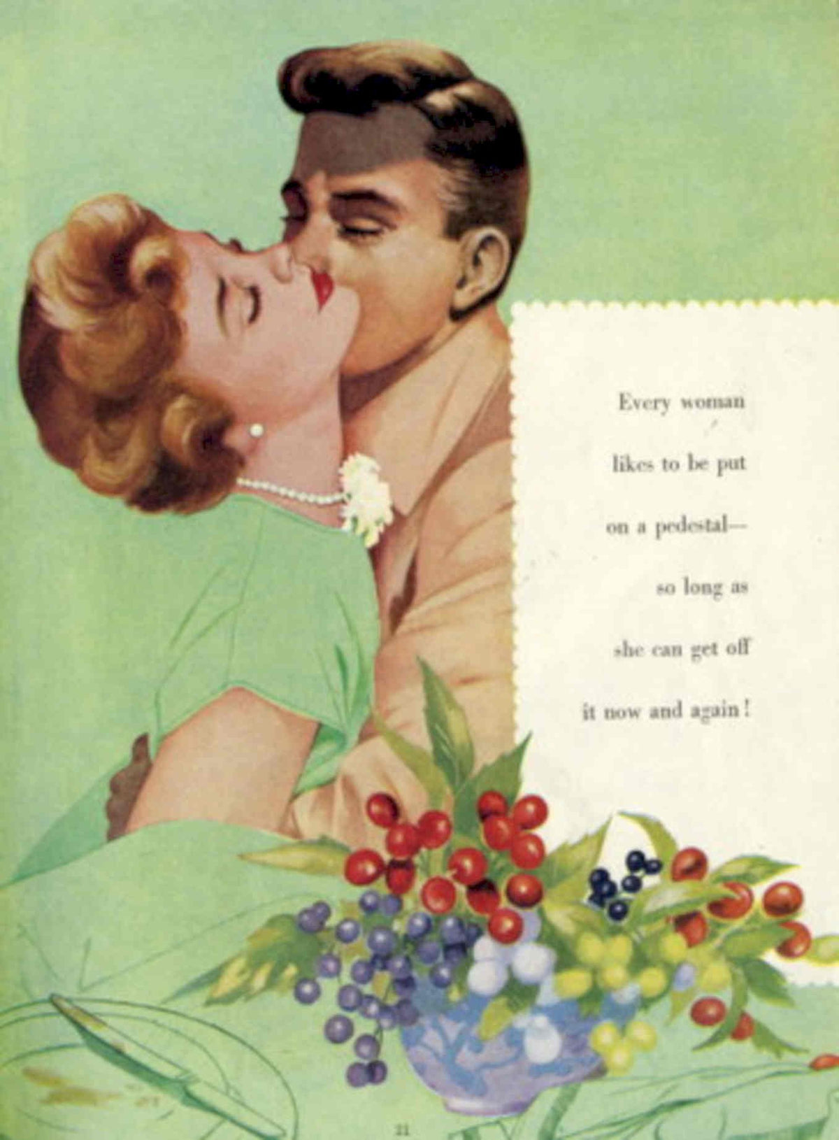 Vintage Couple Grapes 1950s Vintage Retro Advert Poster
