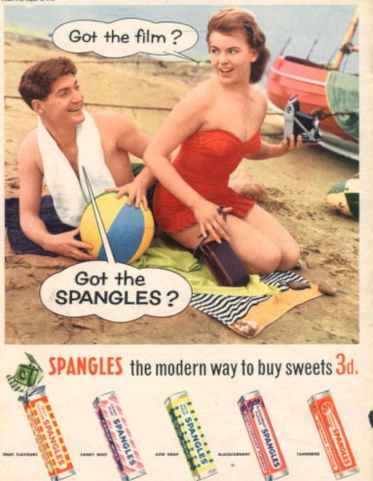 Vintage Couple Spangles 1950s Vintage Retro Advert Poster