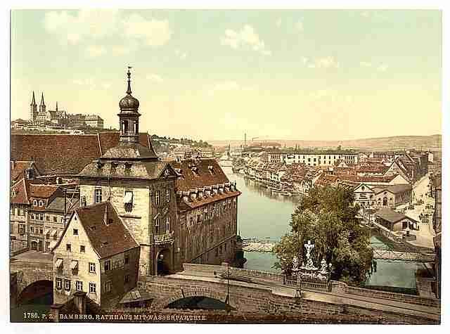 Vintage Court house Bamberg Bavaria A4 Photo Print