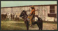 Vintage Cowboy throwing lariat A4 Photo Print