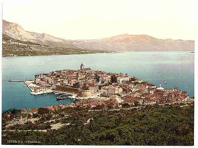 Vintage Curzola general view Dalmatia A4 Photo Print