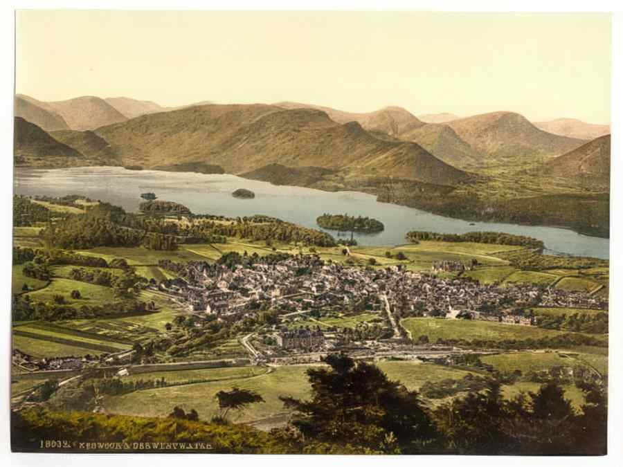 Vintage Derwentwater And Keswick Lake District England A4 Photo Print