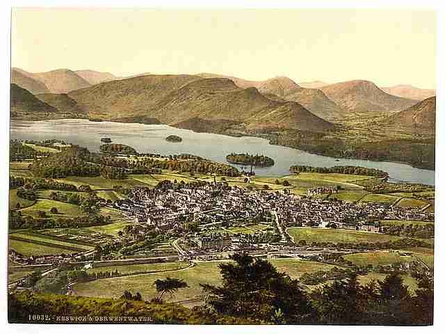Vintage Derwentwater and Keswick Lake District A4 Photo Print