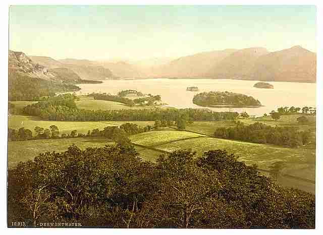 Vintage Derwentwater from Castle Hill Lake District A4 Photo Print