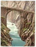 Vintage Devils Bridge Andermatt A4 Photo Print