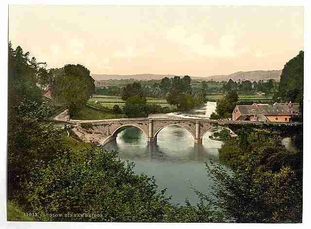 Vintage Dinham Bridge Ludlow A4 Photo Print