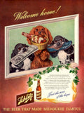 Vintage Dogs Schlitz 1940s Vintage Retro Advert Poster