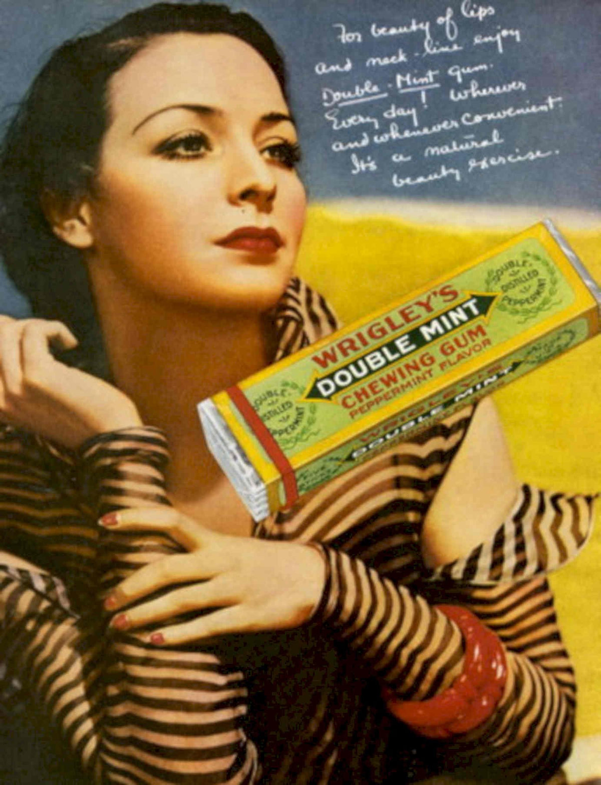 Vintage Double Mint 1930s Vintage Retro Advert Poster