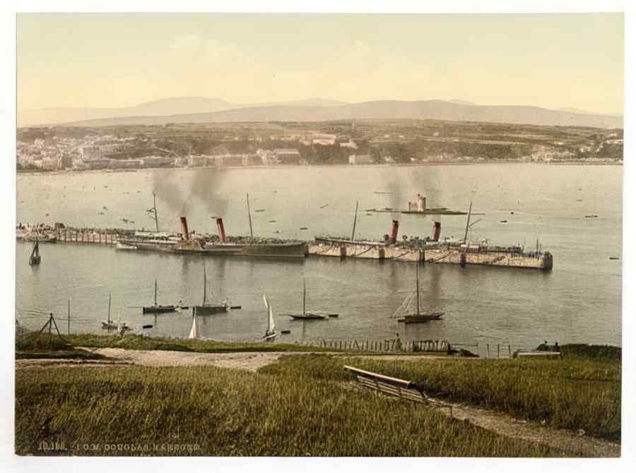 Vintage Douglas Harbour With Steamers Isle Of Man England A4 Photo Print
