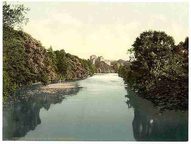 Vintage Doune Castle from the bridge A4 Photo Print