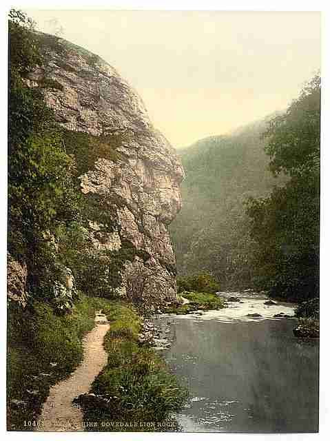 Vintage Dovedale Lion Rock Derbyshire A4 Photo Print