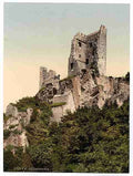Vintage Drachenfels ruins the Rhine A4 Photo Print