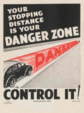 Vintage Driving Danger American World War II Advert Poster