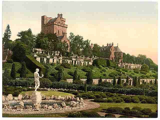 Vintage Drummond Castle from SW A4 Photo Print