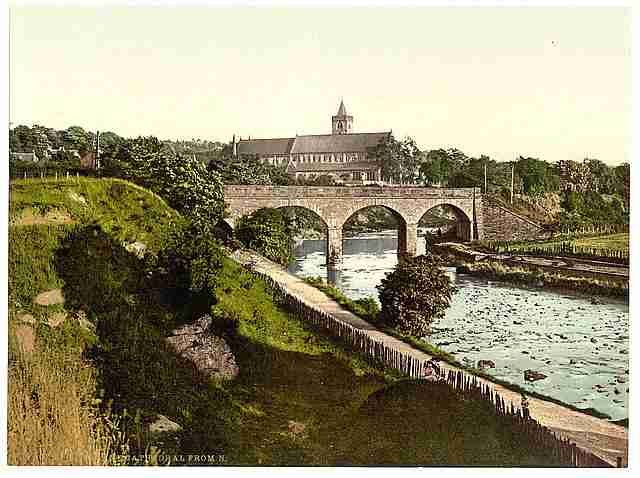 Vintage Dunblane Cathedral from N A4 Photo Print