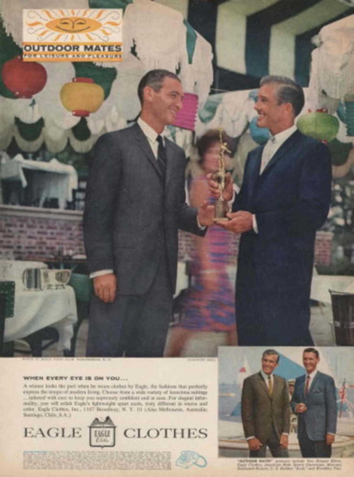 Vintage Eagle Suits 1950s Vintage Retro Advert Poster