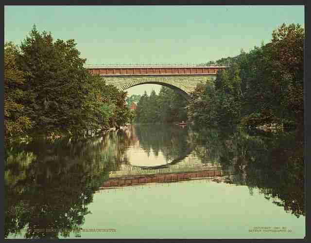 Vintage Echo Bridge Newton Massachusetts A4 Photo Print