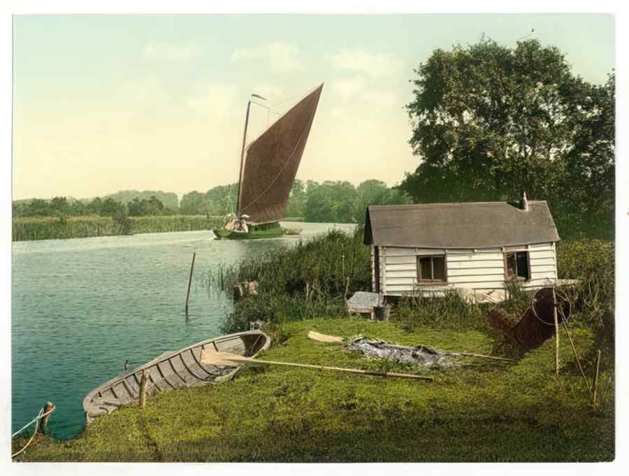 Vintage Eel Fishers Hut On The Bure River England A4 Photo Print