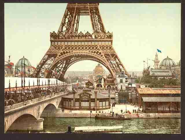 Vintage Eiffel Tower II Exposition Universal 1900 Paris A4 Photo Print
