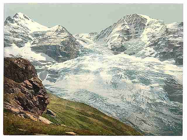 Vintage Eiger Glacier Bernese Oberland A4 Photo Print