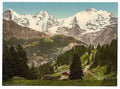 Vintage Eiger Monch and Jungfrau Bernese Oberland A4 Photo Print