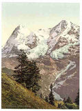 Vintage Eiger and Monch Bernese Oberland A4 Photo Print