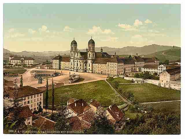 Vintage Einsiedeln schoolhouse Lake Lucerne A4 Photo Print