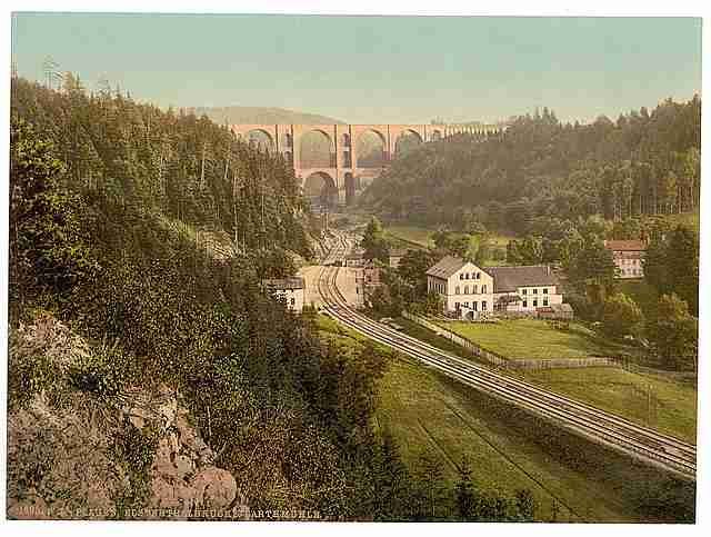 Vintage Elster Valley Bridge Plauen Saxony A4 Photo Print