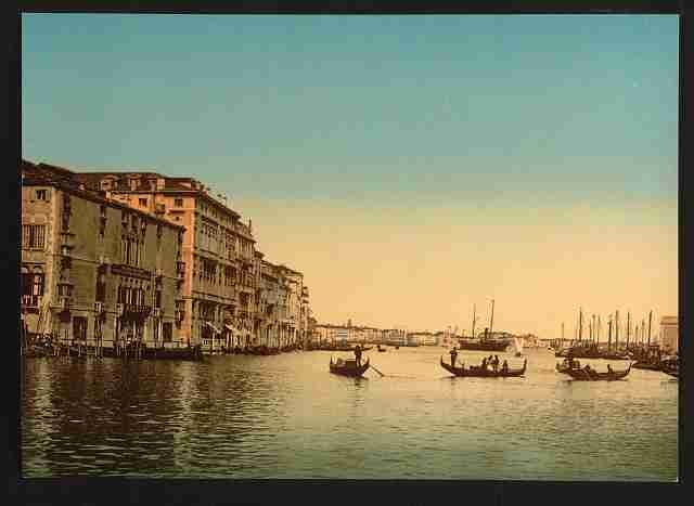 Vintage Entrance to Grand Canal Venice A4 Photo Print
