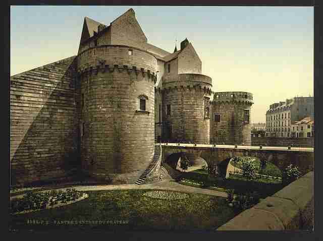 Vintage Entrance to castle Nantes A4 Photo Print