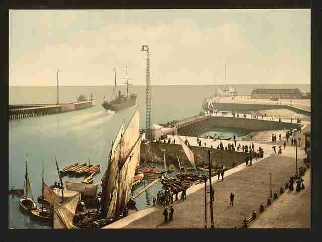 Vintage Entrance to harbor Havre A4 Photo Print