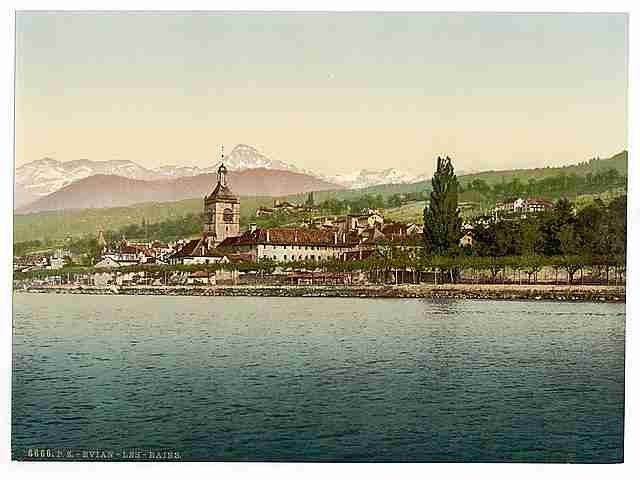 Vintage Evian les Bains Geneva Lake A4 Photo Print