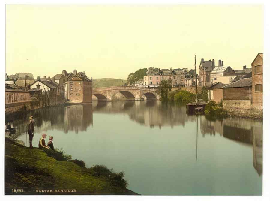 Vintage Exbridge Exeter England A4 Photo Print