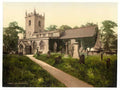 Vintage Eyam Church Derbyshire England A4 Photo Print