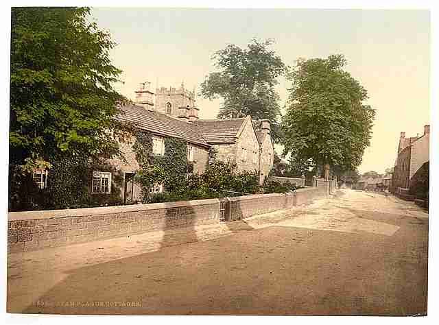 Vintage Eyam Plague Cottages Derbyshire A4 Photo Print